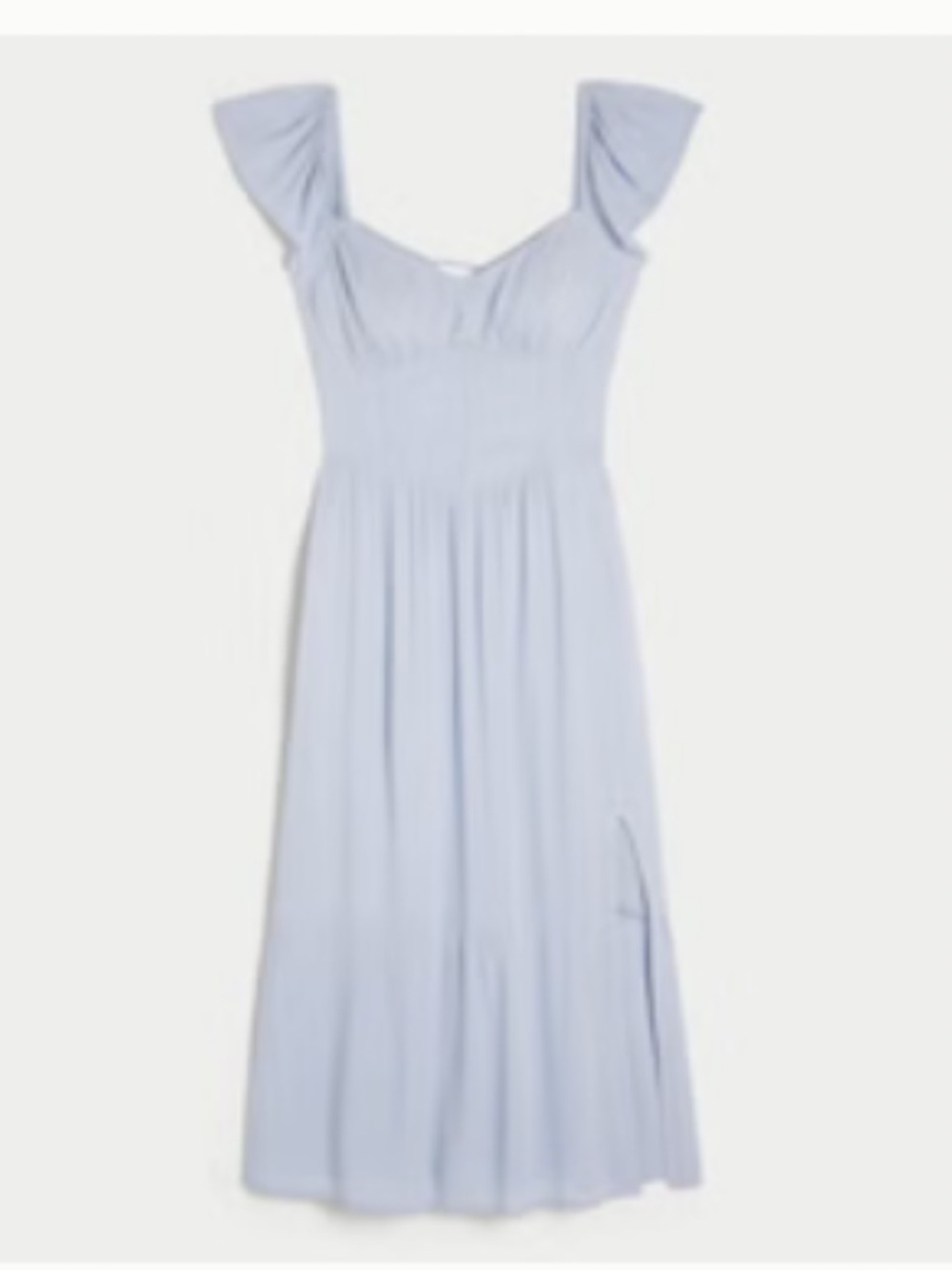 Hollister v waist open back midi dress, light blue size XS
